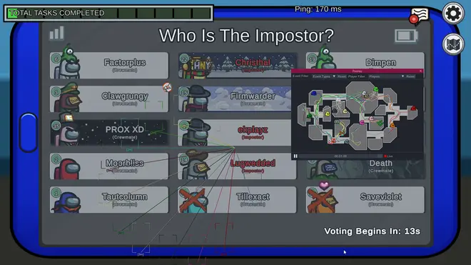 AmongUsMenu | Free HvH Cheat for Among Us (Radarhack, wallhack, unlock vents, freecam) Screenshot 1