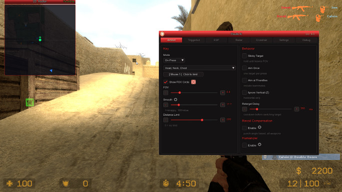 Claude's External | Скачать бесплатный чит на CS Source без записи в память игры Screenshot 1