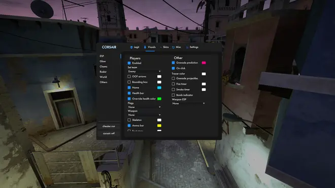 Corsair is a popular legit cheat for CS:GO that originated from the Cheater.fun forum, well-known for its reliable features and active community support. Screenshot 3