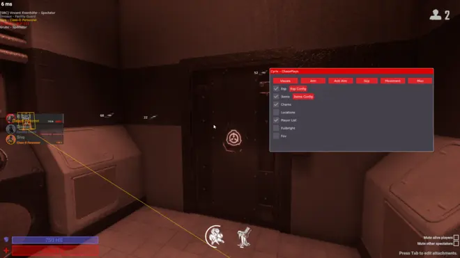 Cyrix | SCP: Secret Laboratory free cheat (WH, AIM, BHOP) Screenshot 4