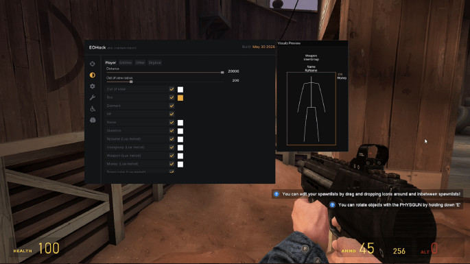 EOHack | Интернал чит на GMOD (Бывший Cranium) Screenshot 3