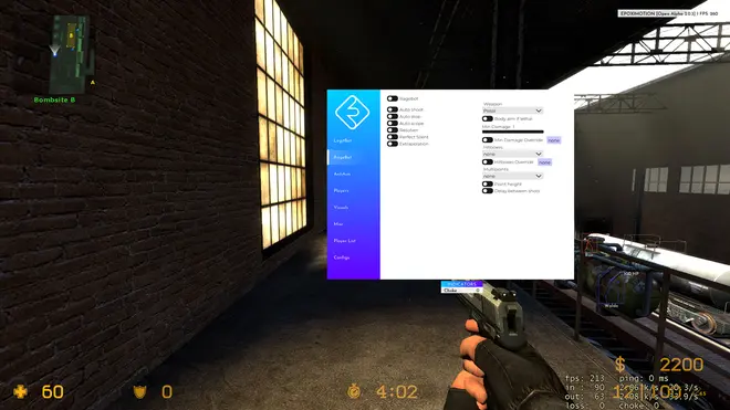 Epoximotion — CS:Source cheat | Ragebot, Legitbot, AntiAim, Visuals Screenshot 1