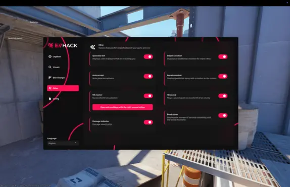 ExHack | Free CS 2 cheat download (Skinchanger, Aimbot, Wallhack, CFG) Screenshot 1