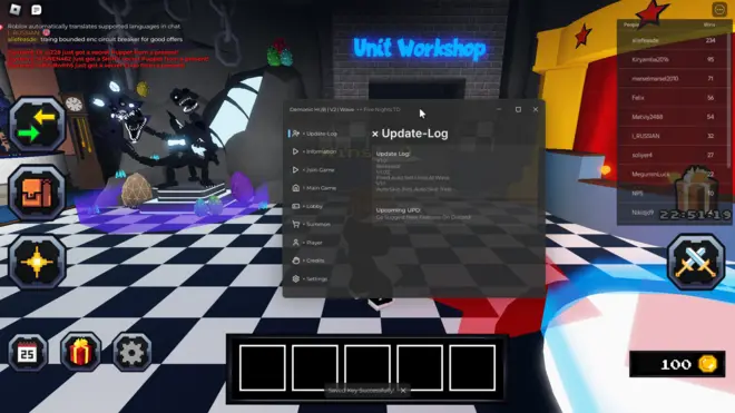 Five Nights TD — Roblox cheat: Auto Farm, Auto Upgrade, ESP