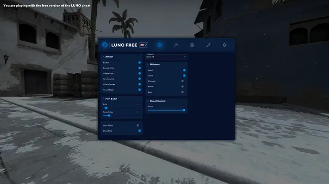 Luno — Free Aim + WH + Skinchanger Cheat CS:GO