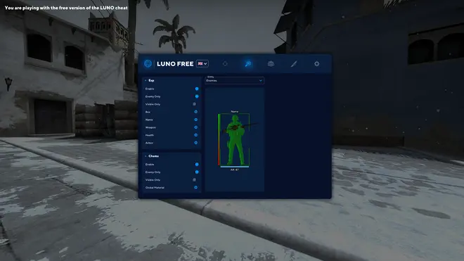 Luno — Free Aim + WH + Skinchanger Cheat CS:GO