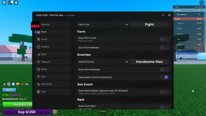 Meme Sea — Roblox Hacks: AutoFarm, ESP