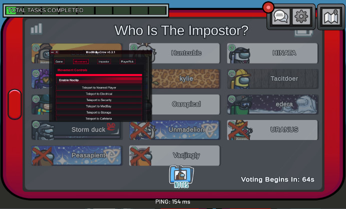 ModMenuCrew Lite | Among Us Free Hack — Cosmetics, Teleports, Kicks Screenshot 3