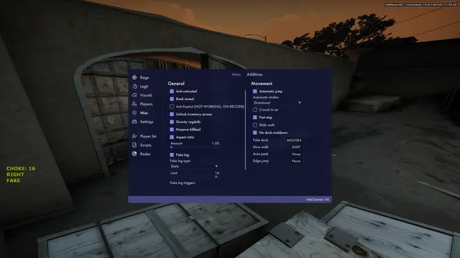 NetSense | BHOP, Triggerbot & WH for CS:GO Screenshot 2