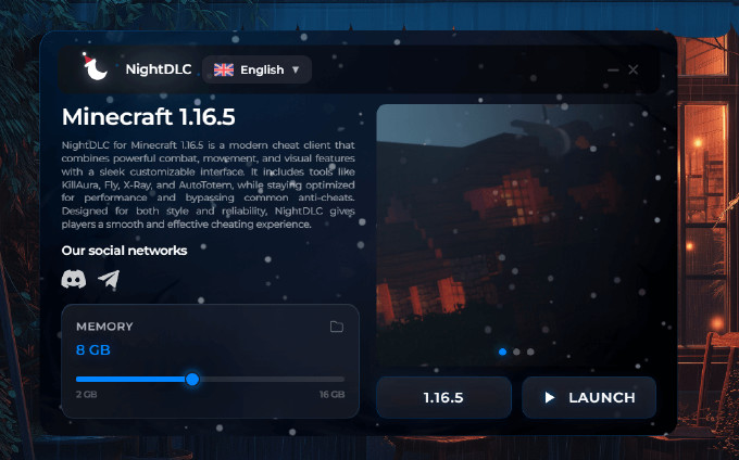 NightDLC — Бесплатный чит Minecraft на FunTime, HolyWorld и SpookyTime Screenshot 1