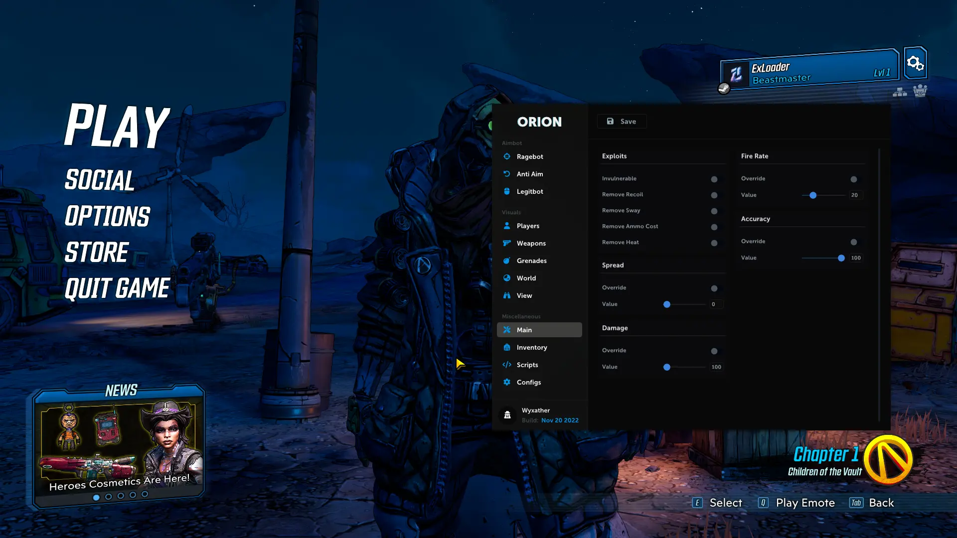 Orion — Free Borderlands 3 Cheat Download (Ragebot, Legitbot, Bhop)