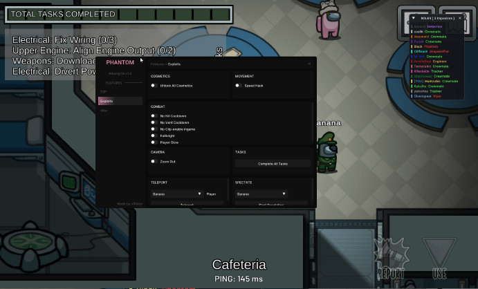 Phantom Internal | Free Among Us Hack — ESP & Unlocks