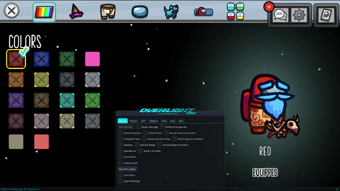 Project OverLight — Free Easy-To-Use Among Us Cheat Screenshot 1