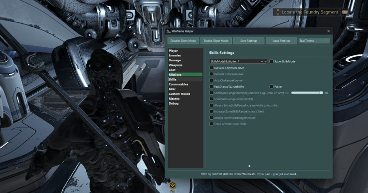 WarframeHelper | Free Internal Cheat for Warframe Download Screenshot 1