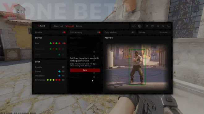 Ext. XONE Free — Free External Kernel CS2 Cheat (WH)