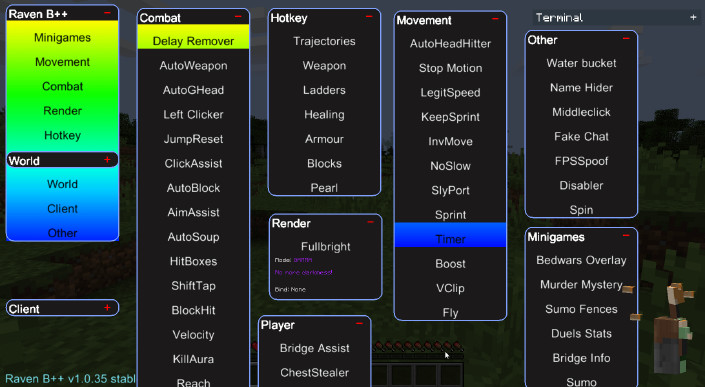Raven B++ | Best Free Minecraft PVP Utility Mod